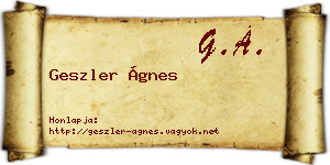 Geszler Ágnes névjegykártya